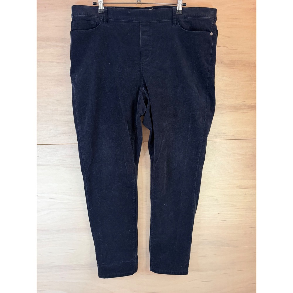 J. Jill Navy Blue Corduroy Pull On Leggings Pants Womens 2X Skinny Stretch